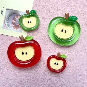 Large and Small Ice Transparent Artificial Apple DIY Resin Accessories Cream Glue Jewelry Mobile Phone Case Storage Box Data Cable Patch