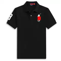Summer Export Pique Cotton Polo Men's Lapel Embroidered Malaysian Short-Sleeved T-Shirt Men's Polo Shirt Ready for Sale