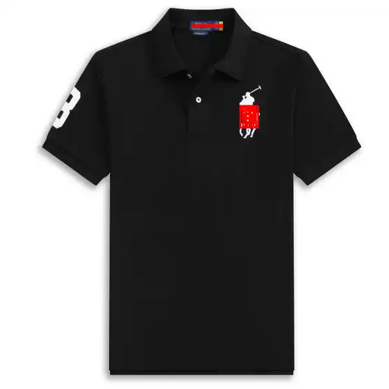 Summer Export Pique Cotton Polo Men's Lapel Embroidered Malaysian Short-Sleeved T-Shirt Men's Polo Shirt Ready for Sale