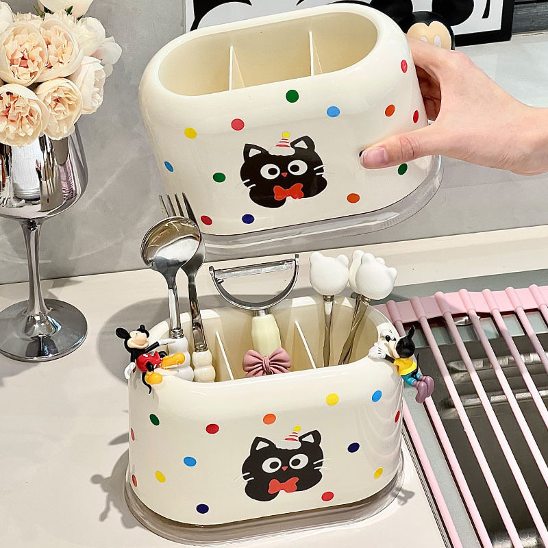Chopstick Holder Storage Rack Knife Holder Kitchen Storage Rack Household No-Drill Knife and Chopstick Holder Wall-Mounted Chopstick Storage Box