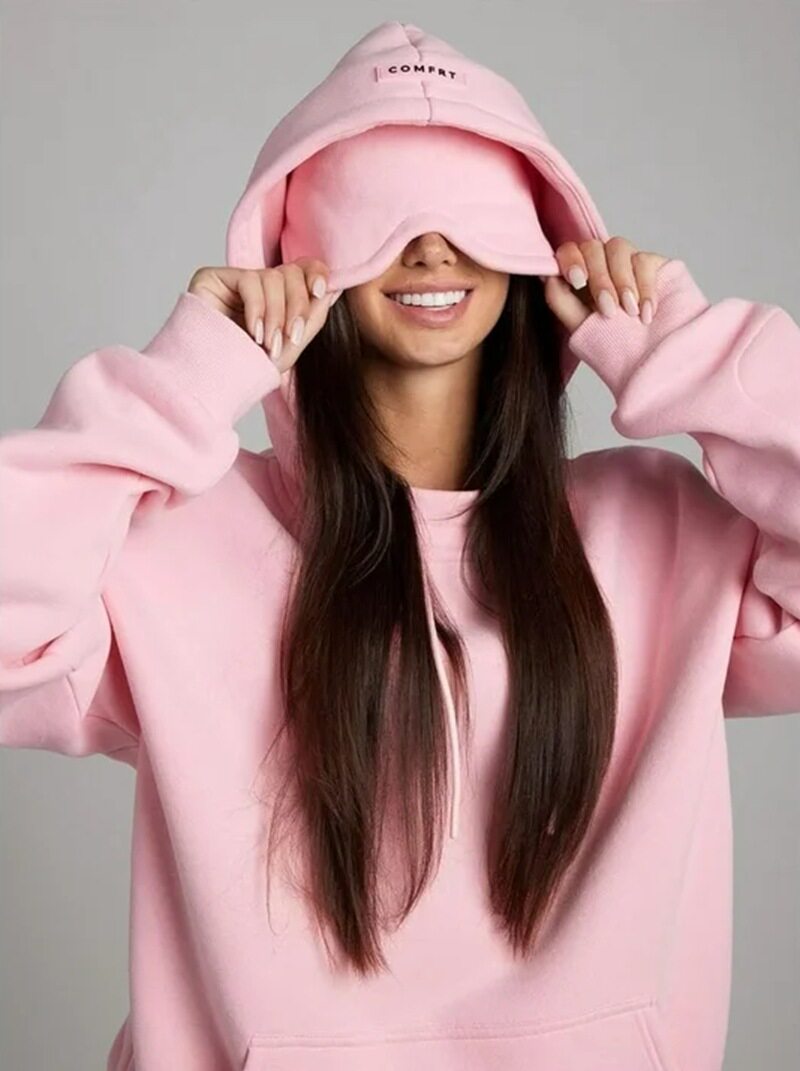 Hooded Sweatshirt Set Solid Color Long Sleeve Comfortable Fabric Fall Winter Style Wholesale Available