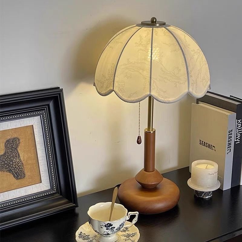 Mushroom Table Lamp Bedroom Bedside Lamp Retro Bauhaus Old Shanghai Study Decorative Ornaments Atmosphere Lamp Solid Wood Lamps