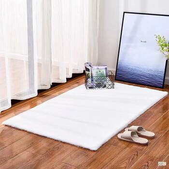 Floor Mat, Sofa, Coffee Table Rug, Study Room Decoration, Bay Window Mat, Winter Plush Solid Color Living Room Carpet, Special for Bay Windows