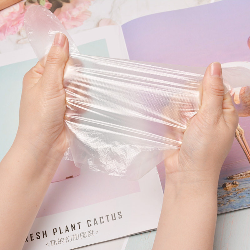 Disposable gloves food grade takeaway thickened pe kitchen crayfish beauty film children transparent dining household