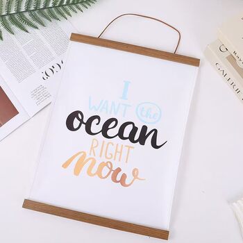 Solid Wood Magnetic Picture Hanging Rod Cross-Border Magnetic Poster Hanging Clip Hanging Scroll Frame Photo Decorative Picture Rod Wholesale Photo Frame