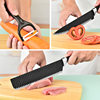Cross-border Hot Sale 238A Six-piece Knives suit Black Wave Pattern Tie Pattern Not Stick Knives Meat Cutting Kitchen Knives suit