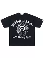 New Heavyweight Pure Cotton Trendy Bape Ape Head Unisex Loose Cross-Border Export Crew Neck Short Sleeve T-Shirt Half Sleeve