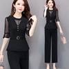 Fashion Suit for Women in Spring, Autumn and Summer New High-End Clothing for Short People, Slimming Look and Flesh-Covering Thin Two-Piece Women's Clothing
