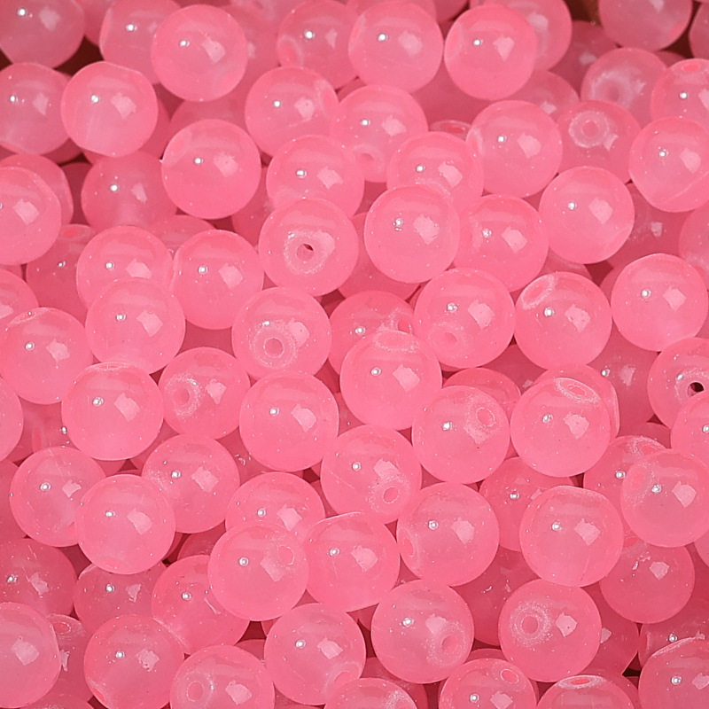 玻璃仿玉圆珠纯色散珠手工diy玉髓手链项链散珠子琉璃珠饰品配件