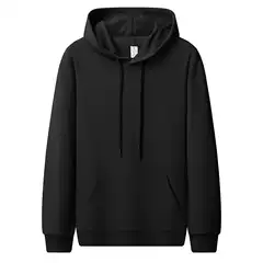 New foreign trade spring and autumn men's solid color hooded long-sleeved sweater trendy youth men's casual pullover thickened top