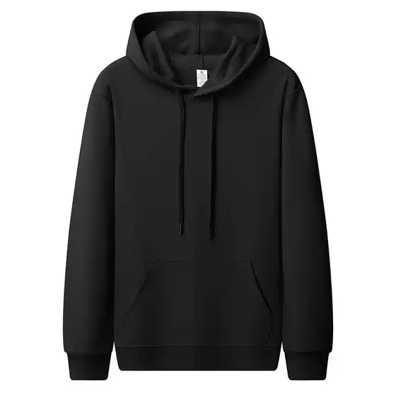 New foreign trade spring and autumn men's solid color hooded long-sleeved sweater trendy youth men's casual pullover thickened top