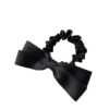 Black Bow Ball Head Small Intestine Hair Ring Hair Rope Leather Cover High Ponytail Hair Accessories Rubber Tendon Female Tie Hair Rope