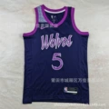 Heat-pressed 26 Timberwolves 5 Purple City Edition