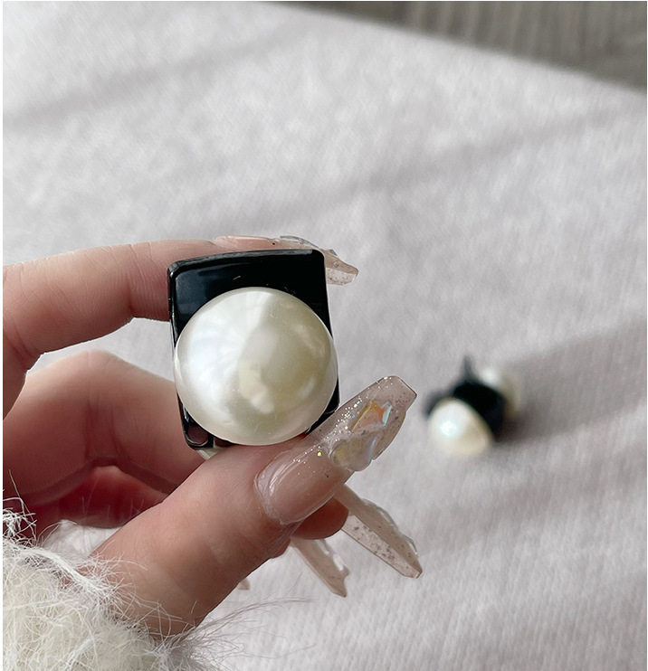 复古法式双面珍珠小抓夹高颜值公主头发卡小香风饰品刘海碎发发夹