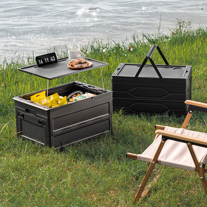 Outdoor camping folding storage box large portable plastic storage box storage box car trunk storage box