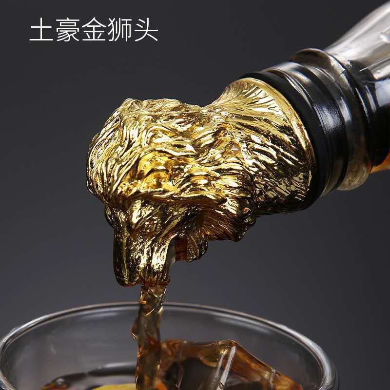 Lion head wine pourer wine mouth household wine bottle stopper sealed animal wine mouth creative animal wine set lion head wine mouth