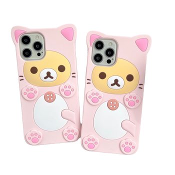 Three-Dimensional Cartoon Plum Blossom Bear Suitable for Iphone17/16/15Promax Phone Case Cat Paw Footprint Bear Silicone Case