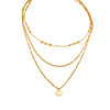 Vintage Fashion Round Pendant Three-Layer Necklace Simple Round Pendant Necklace Choker Multi-Layer Stacked Choker Wholesale