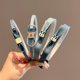 2025 new children's hairband girls cute Denim fabric rabbit headband high elastic hair clip headwear