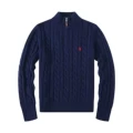 Sweater half zip navy blue red label