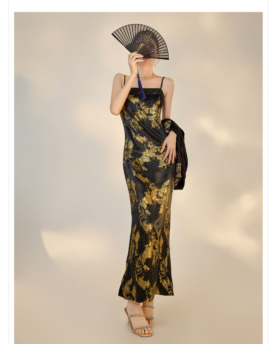Set áo sơ mi dệt hoa in họa tiết kèm váy yếm dáng dài nữ tính — Áo khoác Jacquard (giao hàng trong 7 ngày), Áo khoác Jacquard (giao hàng trong ngày), Váy yếm (giao hàng trong 7 ngày), Váy yếm (giao ngay trong ngày)
