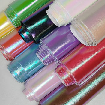 Hot Selling Colorful Leather Material, Colorful Pu Artificial Leather, Laser Rainbow Luggage Leather, Factory Direct Sales, Handmade DIY Animation