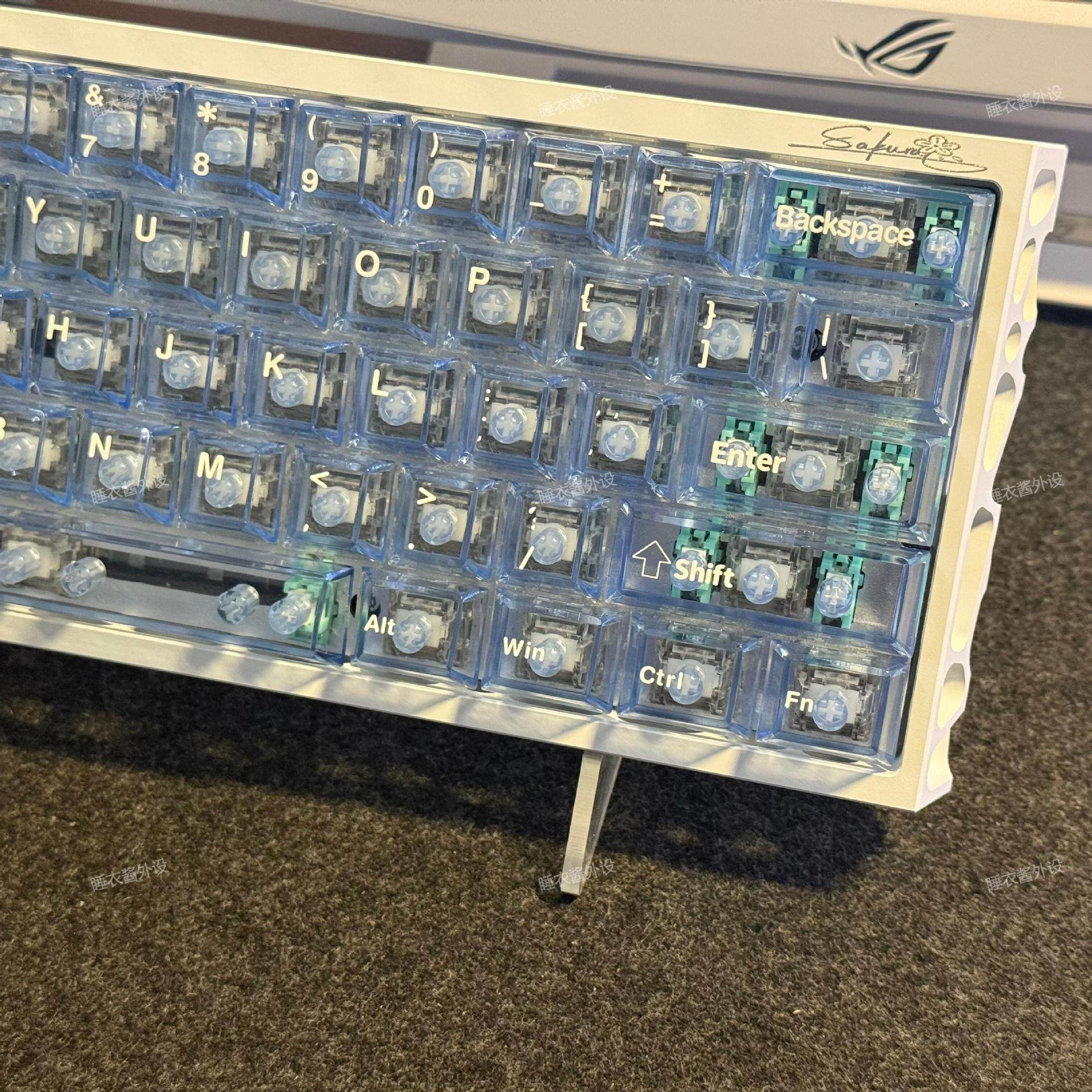Glacier Blue Pc Transparent Keycap Pad Printing Original Light-Transmitting Adapter Wooting Us and Canadian Lionmai Magnetic Axis Keyboard