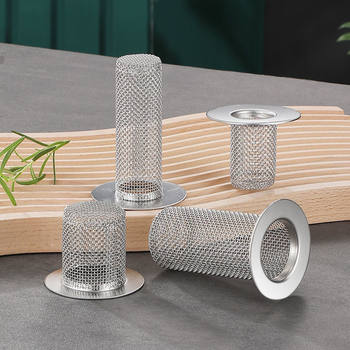 Bathroom Floor Drain Filter Stainless Steel Wire Mesh Sewer Pipe Sealing Bathroom Hair Anti-clogging Plug Floor Drain Cover