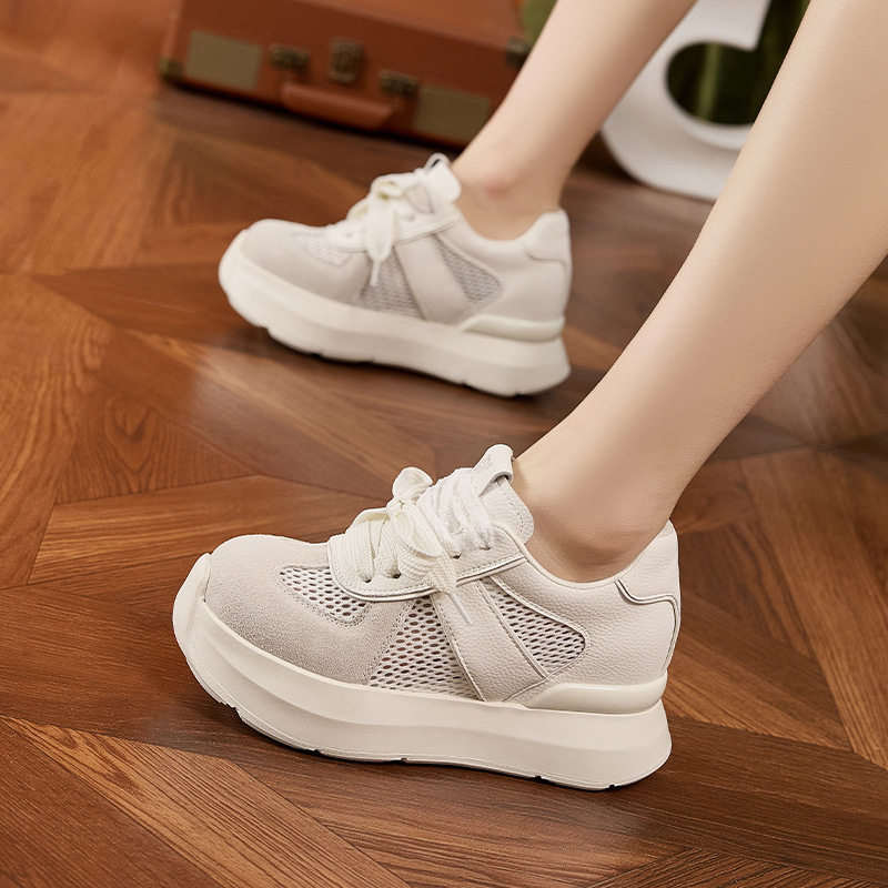 Sandal cao gót nữ hở mũi quai ngang đế wedge – gót siêu cao 8 cm — Quả cầu, Hồng, Gạo trắng