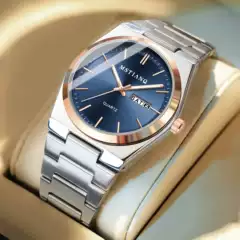 genuine goods Hot Sale Business Steel Belt Brand Luxury Men's Watch New Ultra Thin Waterproof Quartz Watch Student Foreign Trade