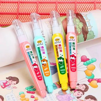 Free horse cartoon children's stationery correction fluid quick-drying white office pen-shaped student correction fluid 6ML