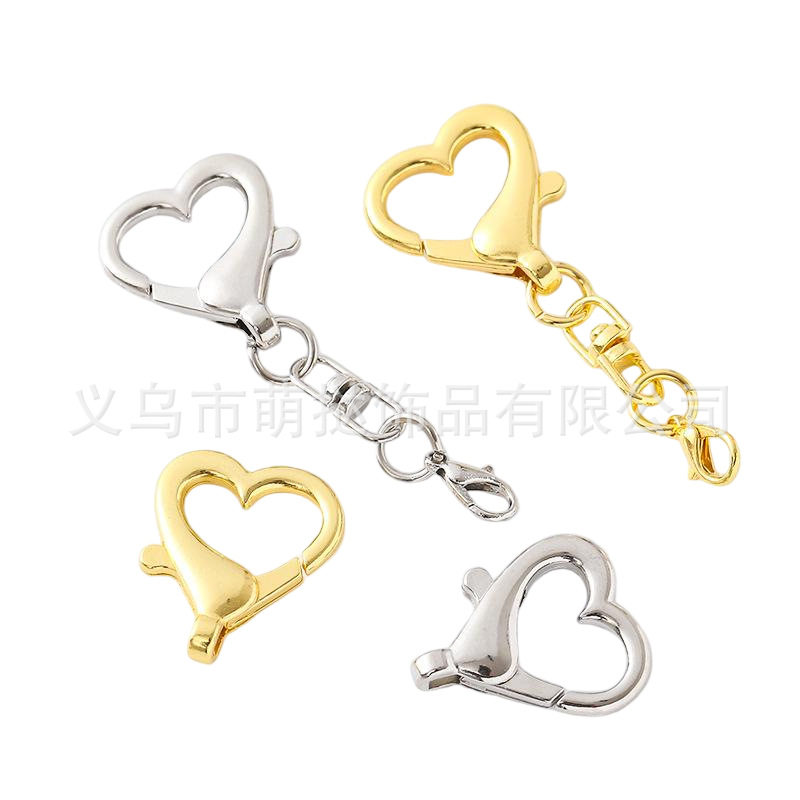 Zinc Alloy Heart-Shaped Buckle Doll Keychain Lobster Clasp Pendant Accessory DIY Gift Hook Christmas Limited Edition