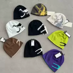 Autumn and Winter Cold-Proof Men's and Women's Outdoor Versatile Warm Knitted Hats Pullover Cold Hats for Couples Versatile Casual Simple Woolen Hats