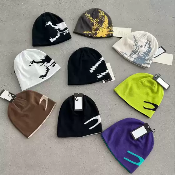 Autumn and Winter Cold-Proof Men's and Women's Outdoor Versatile Warm Knitted Hats Pullover Cold Hats for Couples Versatile Casual Simple Woolen Hats