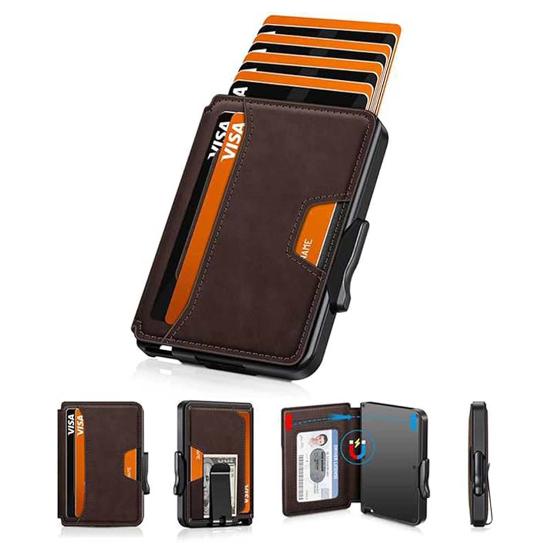 Customized Ultra-Thin Large-Capacity Metal Card Holder Normcore Rfid Anti-Theft Card Holder Portable Multi-Functional Men's Wallet