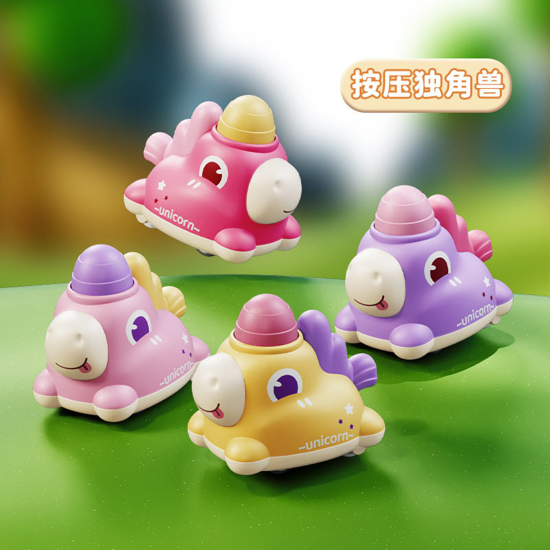 按压式动物回力车儿童小汽车男孩1-2岁3男童宝宝耐摔车子小孩玩具