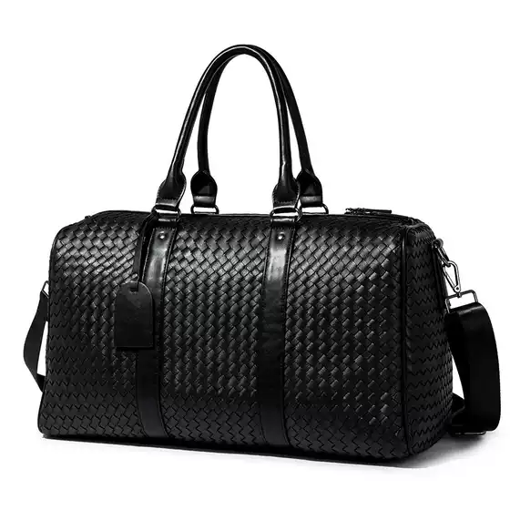 Hand-woven Korean-style Large Capacity Travel Bag Casual Short-distance Handbag Trendy Fitness Bag Single-shoulder Crossbody Bag Large Bag