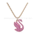 Swan pink swan rose gold necklace