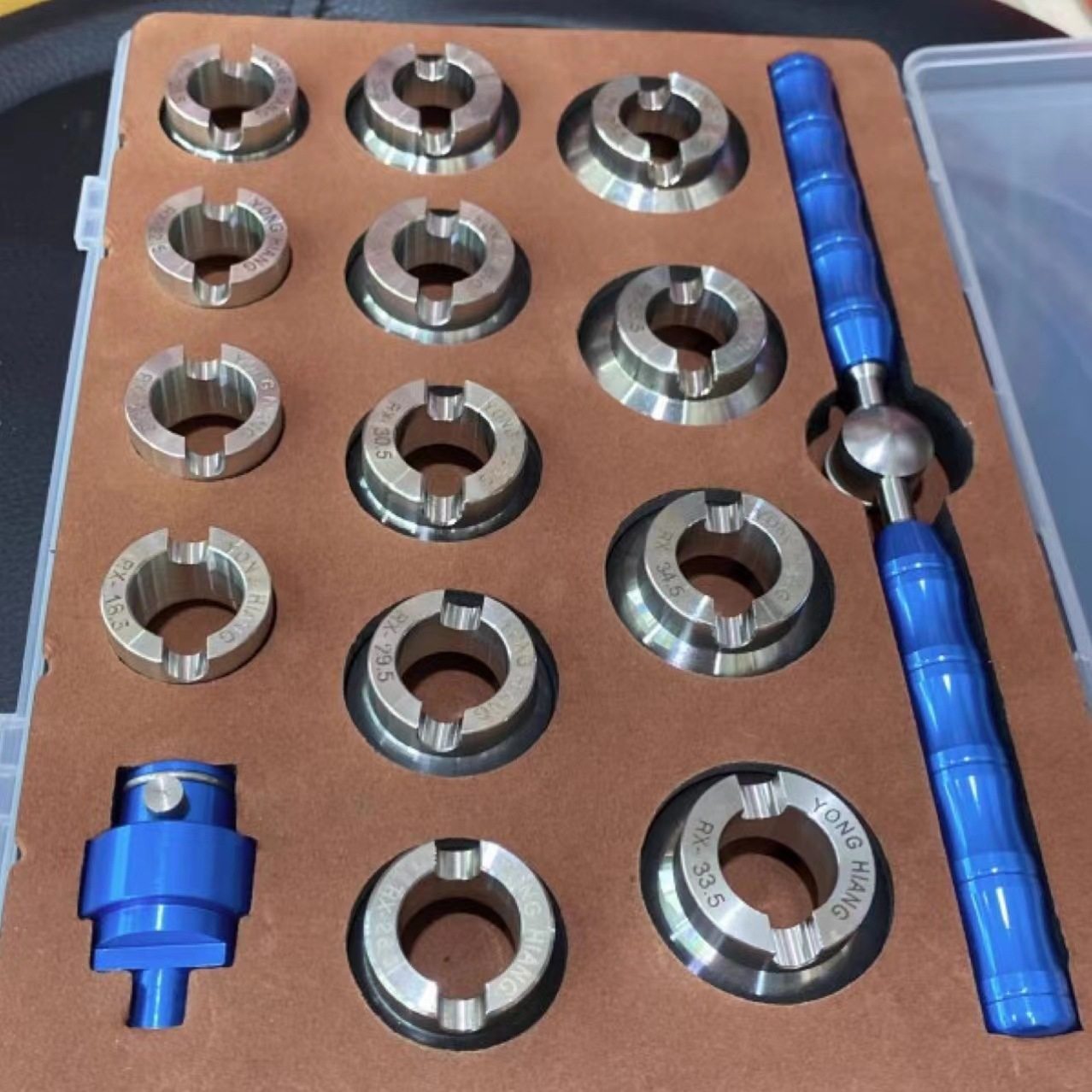 316 steel back cover opener full set size 15-piece set Machine open hand open double-purpose watch opener rotating