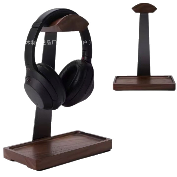 Wooden Desktop Headphone Stand Headset Computer Headset Hanger Bracket Internet Cafe Desktop Storage E-Sports Headphone Stand