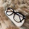 Flat Glasses 0748 Gray Large Frame Eyeglasses for Women Ins Internet Celebrity Style Square Frame with Letter Temples