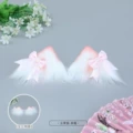 Pair of pink bow cat ear hairpin