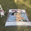 Cross-Border Custom Camping Blanket Moisture-Proof Picnic Mat Cartoon Anime Jacquard Tapestry Ins Style Sofa Towel Jacquard Thread Blanket