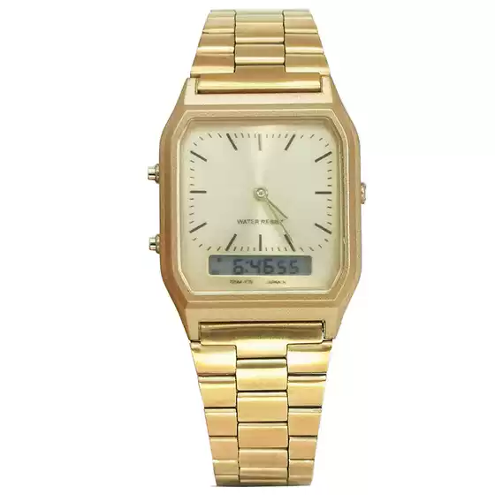 Non-woven AQ230W electronic watch classic retro steel belt small gold watch wholesale watch waterproof men's alloy