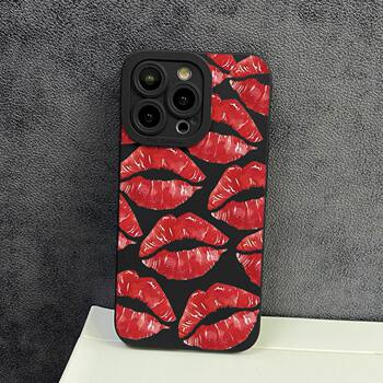 Red lips apply to Apple 15 mobile phone case iphone12promax set 14/13/11/XSMAX pupil eye 78 black