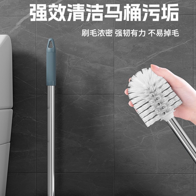 Rustic Toilet Cleaning Brush with Long Silicone Handle, Bathroom Toilet Brush, No Dead Angle Toilet Brush Set