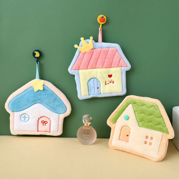 Children's Hand Towel Cute Cartoon Absorbent Hanging Thickeneded Bathroom Handkerchief Towel Coral Cleaning Sanitary Rag