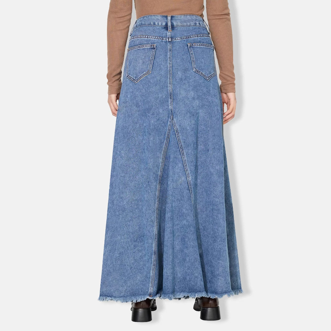 High Waisted Vintage Denim Skirt Casual Style Comfortable Fit Versatile for Everyday Wear Wholesale Available