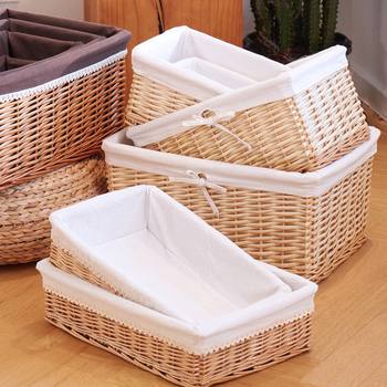 Rattan Woven Storage Basket Willow Woven Hand Woven Storage Basket Hotel Storage Box Toy Desktop Sundries Storage Box
