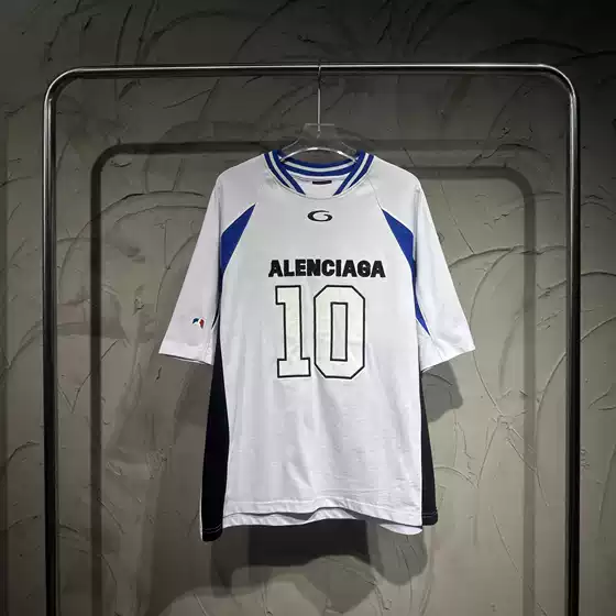 European and American Trendy Brand Authentic Version B Brand New Model No. 10 Basketball Collaboration Sports Versatile Breathable Embroidered Patchwork Short Sleeve